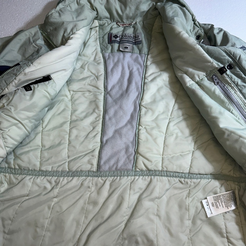 Columbia Vertex Womens Large Sage Green Charcoal Waterproof Hooded Ski Jacket - Picture 11 of 16